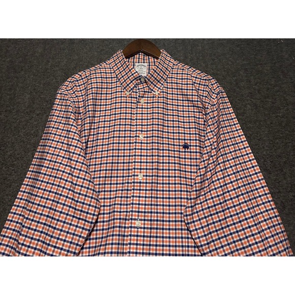 Brooks Brothers Other - Brook brothers OCBD button shirt regent mens XL long sleeve check orange blue